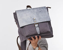 Cool Mens Canvas Backpack Canvas Travel Bag Canvas School Bag for Men