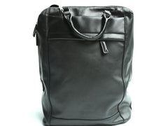 Black Leather Mens Backpack Travel Backpack Laptop Backpack for men