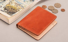 Leather Men Small Wallets Bifold Vintage billfold Wallet for Men