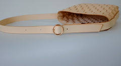 Vintage Leather Beige Braided Womens Crossbody Purse Shoulder Bag for Women