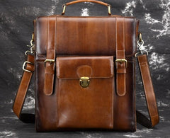 Cool Leather Mens Briefcase Messenger Bag Shoulder Bag Satchel Backpack for men