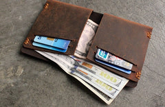 Vintage LEATHER Womens Small Wallet Bifold Leather billfold Wallet FOR Women