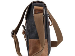 Mens Waxed Canvas Small Side Bag Messenger Bag Canvas Courier Bags for Men