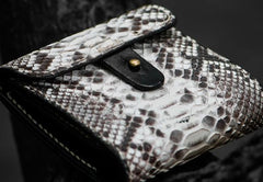Handmade Leather Boa Skin Tooled Mens billfold Wallet Cool Small Wallet for Men