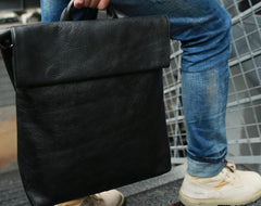 Cool Black Mens Leather Backpack Travel Backpacks Laptop Backpack for men