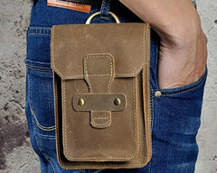 Leather Mens Cigarette Cases with Belt Loop Cell Phone Holster Belt Pouch for Men