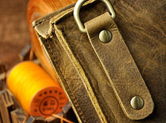 Mens Leather Small Belt Pouch Side Bag Waist Pouch COURIER BAG Holster Belt Case for Men