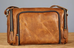 Leather Mens Cool Shoulder Bag Barrel Bag Messenger Bag for men