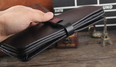 Handmade Leather Mens Cool Wallet Long Leather Wallet Phone Wallet for Men