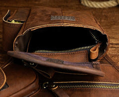 Cool Biker Mens Leather Drop Leg Bag Waist Bag Side Bag Belt Pouch Shoulder Bag for Men