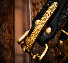 Handmade Black Leather Mens Belts Cool Leather Men Belt for Men