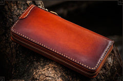 Handmade Leather Tibetan Mens Biker Chain Wallets Cool Long Chain Wallets for Men