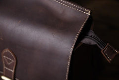 Vintage Brown Leather Mens Backpack Satchel Backpack School Backpack for men