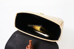 Stylish Leather Beige Womens Handbag Clutch Purse Wristlet Bag for Women