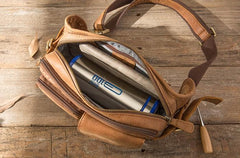 Vintage Leather Fanny Packs Mens Waist Bag Hip Pack Belt Bag for Men