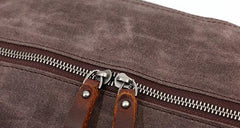Mens Waxed Canvas Leather Large Weekender Bag Canvas Travel Bag for Men