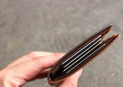 Vintage LEATHER Womens Small Wallet Bifold Leather billfold Wallet FOR Women