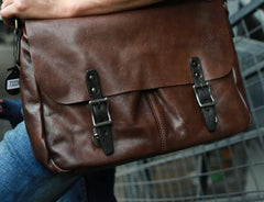 Cool Handmade Vintage Leather Mens Messenger Bags Shoulder Bag for men