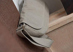 Mens Canvas Gray Cool Messenger Bag Side Bag Shoulder Bag for Men