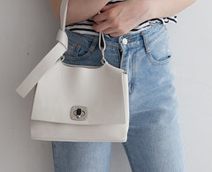 Leather Womens Stylish White Handbag Work Purse Shoulder Bag for Women