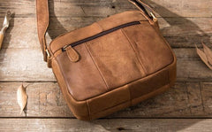 Cool Small Leather Mens Messengers Bag Shoulder Bag for Men
