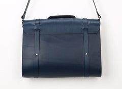 Blue Leather Mens Briefcase Messenger Bag Handbag Shoulder Bag for men
