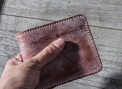 Handmade Vintage Leather Mens Small Wallet Bifold billfold Wallet for Men