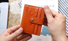Leather Mens Front Pocket Wallet Card Wallet Small Slim Wallet Change Wallet for Men