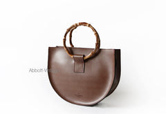 Stylish Leather Brown Womens Saddle Handbag Purse Saddle Shoulder Bag for Women