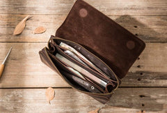 Cool Leather Mens Large Long Zipper Clutch Wallet Long Wallet for Men