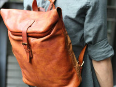 Cool Vintage Leather Mens Backpack Travel Backpack Laptop Backpacks for men