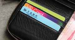 Cute LEATHER Womens Small Wallet Bifold Zipper Small Wallet FOR Women
