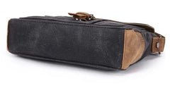 Mens Waxed Canvas Small Side Bag Messenger Bag Canvas Courier Bags for Men