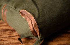 Green Canvas Mens Cool Backpack Large Travel Backpack Canvas Hiking Backpack for Men