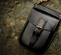 Leather Belt Pouches Mens Small Cases Waist Bag Hip Pack Belt Bag Fanny Pack Bumbag for Men