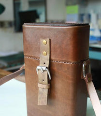 Handmade Leather Mens Small Box Bag Shoulder Bag Messenger Bag for Men