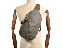 Cool Waxed Canvas Mens Sling Bag Chest Bag One Shoulder Packs for men