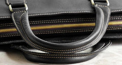 Vintage Black Leather Mens Briefcases Work Bag Laptop Bag Business Bag for Men