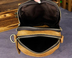Mens Leather Small Belt Pouch Side Bag Holster Belt Case Waist Pouch for Men