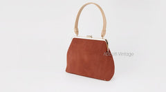 Vintage Leather Womens Frame Handbag Frame Purse Handbag for Women
