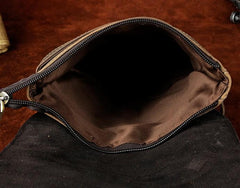 Mens Leather Small COURIER BAG Side Bag Waist Pouch Holster Belt Case Belt Pouch for Men