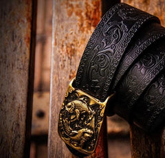 Handmade Cool Leather Mens Belt Leather Men Black Belts for Men