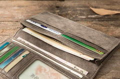 Cool Mens long Wallet Leather Vintage Wallet Long Wallets for Men