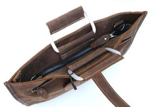 Slim Leather Mens Cool Briefcase Work Bag Business Bag Laptop Bag for men