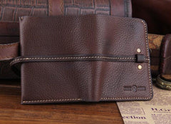 Genuine Leather Mens Cool Slim Long billfold Leather Wallet Men Small Wallets Bifold for Men