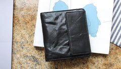 Leather Mens Front Pocket Wallet Small Wallet Slim Wallet billfold Card Wallet for Men