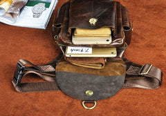 Cool Leather Mens Drop Leg Bag Belt Pouch Waist Bag Shoulder Bag for Men