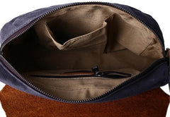 Mens Waxed Canvas Leather Small Side Bag Canvas Messenger Courier Bags for Men