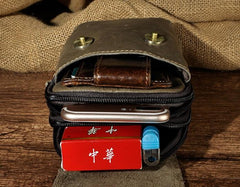 Small Mens Leather Belt Pouch Holsters Belt Cases Cell Phone Waist Pouches for Men