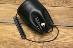 Cute LEATHER WOMEN Bucket SHOULDER BAG Barrel Crossbody Purses FOR WOMEN